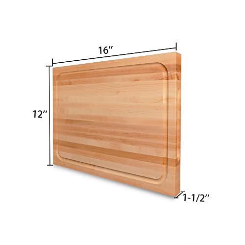 Hard Maple Wood Cutting Board for Kitchen (Hard Maple(1-1/2" Thick))