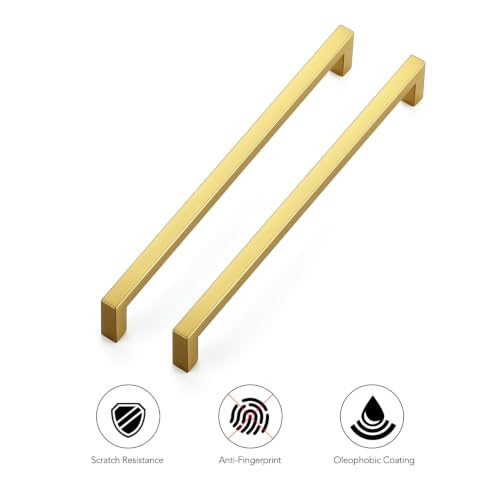 Gold Cabinet Handles Solid Cabinet Pulls (Gold / Flat Black 7-1/2'' Hole Center)