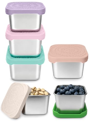 6 Pack Stainless Steel Snack Containers for Kids (color2)