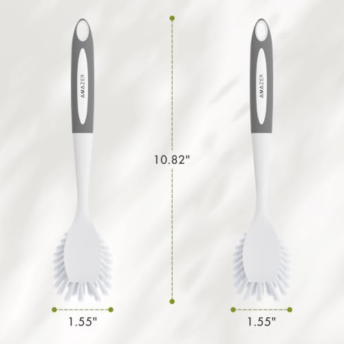 Dish Brush with Handle (Grey+grey / 2 Pack)