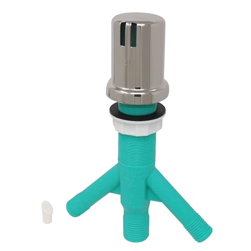 Dual Air Gap with Polished Nickel Brass Cap for Double Drawer or Two Separate Dishwashers with Skirted Cap and Extra Long Thread for Thick or Thin Countertops (AG200-604)