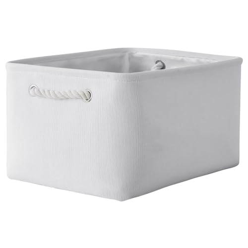 Fabric Storage Bin (White Color / Large - 15.7Lx11.8Wx8.3H)