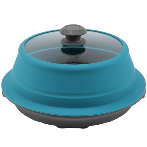Microwave Splatter Silicone Cover Collapsible Steamer (10.5-11 inch / Blue)
