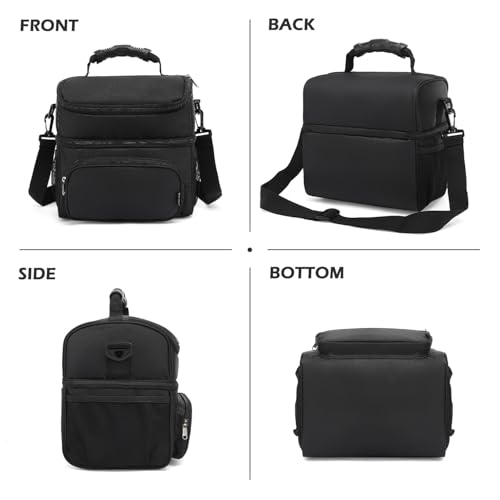 Double Layer Cooler Insulated Lunch Bag Adult Lunch Box Large Tote Bag for Men (2 Count)