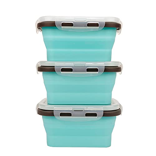 3piece Collapsible Food Storage Containers with Lids (3 Count)