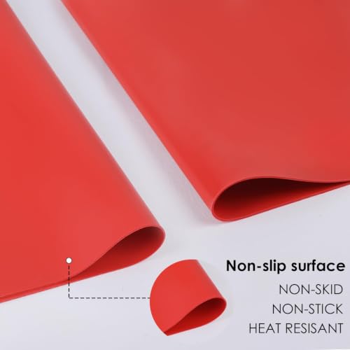 Extra Large Silicone Mats for Kitchen Counter (06-red / 27.6"L x 16"W)