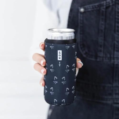 CanSok Sleeve for Beer & Soda Insulated Neoprene Cover (Mystical Meows / 25oz Can Sleeve)