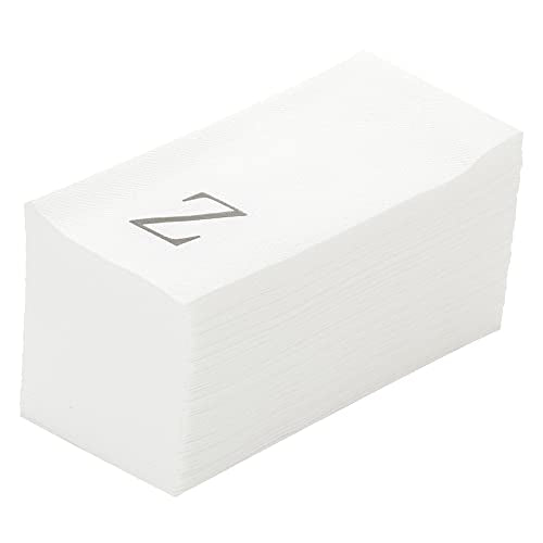 Silver Z White Linen Feel Guest Towel Napkin (Silver / 2000 Count / Z)