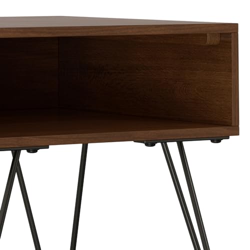 Hunter 22" Wide Metal Rectangular End Table in Walnut (End Table / 22 inch / Walnut Veneer)