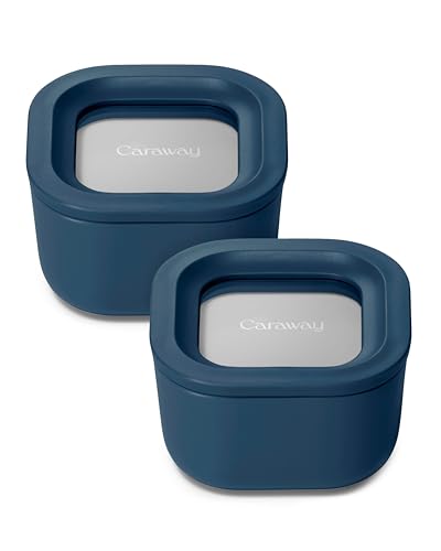 2 Piece Glass Food Storage Container Set (Navy / 1.75 Cup Food Storage (2x))
