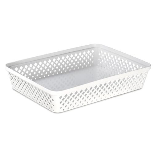 Plastic Storage Basket Set (White / Large)