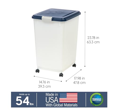 Dog Food Storage Container (54 lbs / Navy/Pearl)