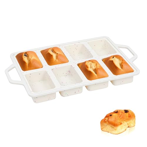 Single 8 Cavity Mini Silicone Loaf Mold (Cream / Mini Loaf-Cream (1 Pack))