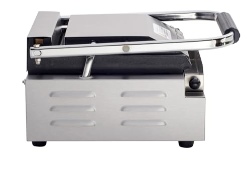 Commercial Electric Panini Sandwich Grill with Grooved Plates (Small w/ Grooved Plates)