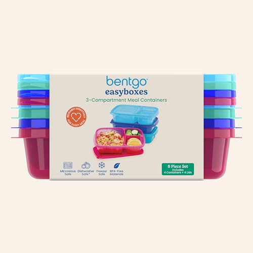 Reusable, BPA-Free, Microwave, Dishwasher & Freezer-Safe, Custom-Fit Lids, Lightweight (Jewel Brights) (Jewel Brights (4-Pack))