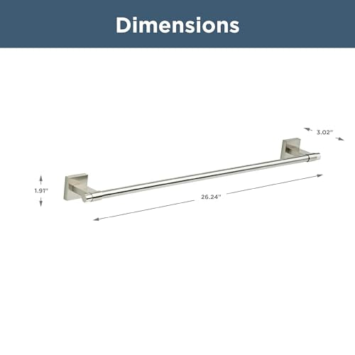 Maxted (1-Pack) 24" Towel Rack for Bathroom, Satin Nickel Towel Bar for Bathroom Wall Towel Holder Rod Wall Mounted Bathroom Accessories MAX24-SN (24 inch / Satin Nickel)