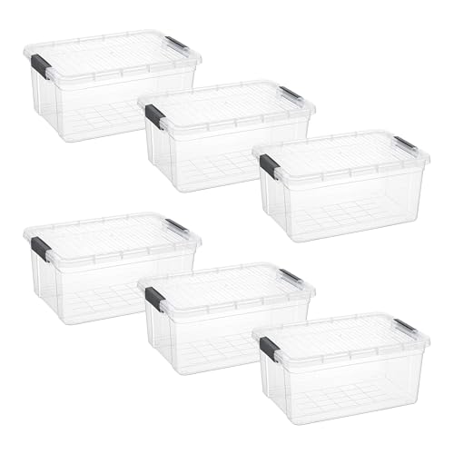 21 Quart Clear Plastic Storage Boxes with Lids (21 Quarts)