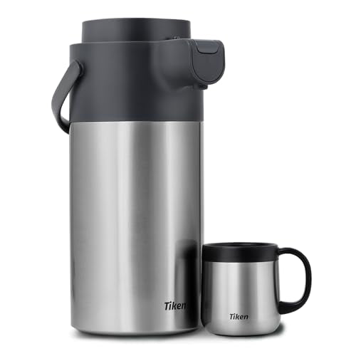Airpot Coffee Dispenser with Pump (135 Ounces / Silver)