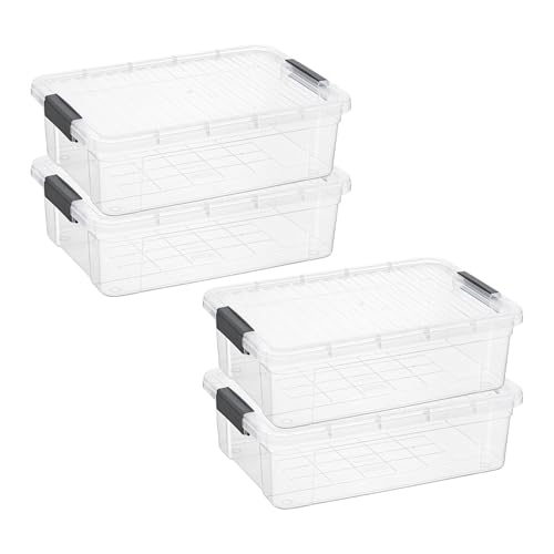 13.7 Quart Clear Plastic Storage Bin with Lid (13.7 Quart)