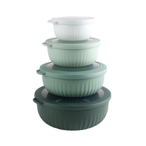 Prep Bowls with Lids (Sage / 8 Piece Set - Wide Bowls)