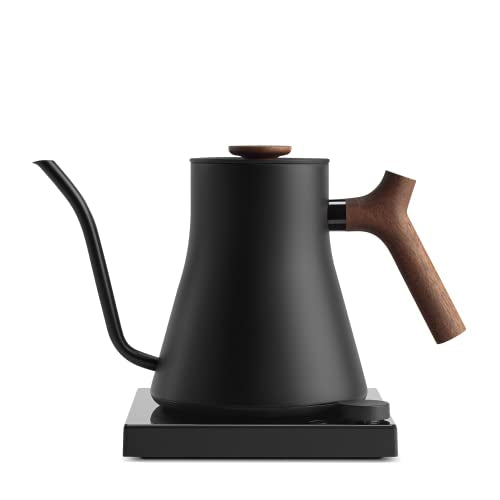 Stagg EKG Pro Studio Gooseneck Electric Kettle (Matte Black with Walnut Handle + Lid Pull / EKG Pro Studio)