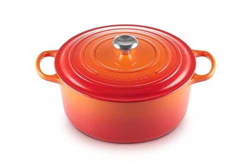 Enameled Cast Iron Round Dutch Oven (Flame / 9 Qt)