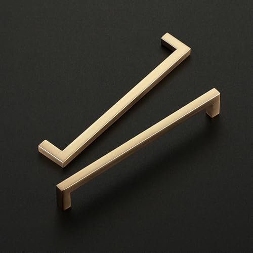 Champagne Bronze Cabinet Handles Cabinet Pulls 6 (Champagne Bronze / Flat Black 6-1/4'' Hole Center)