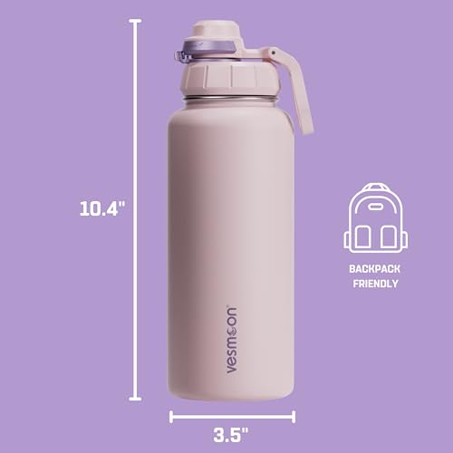 Vessence 32 Oz Stainless Steel Tea Infuser Bottle for Loose Leaf Tea (Denali Lilac / 32 Oz)