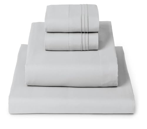 Iconic 4 Piece Microfiber Sheet Set (1364 Light Gray / Full)