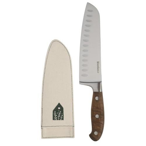 7 Inch German Steel Santoku Knife W (Walnut Wood)