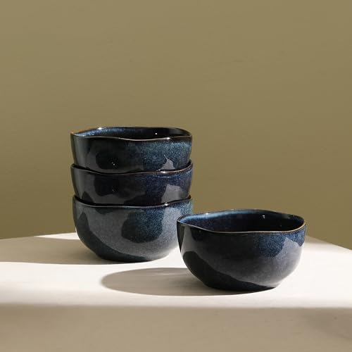 Mirella 4 Piece Bowl Set Stoneware (Blue / 4-Piece - Bowl Set)