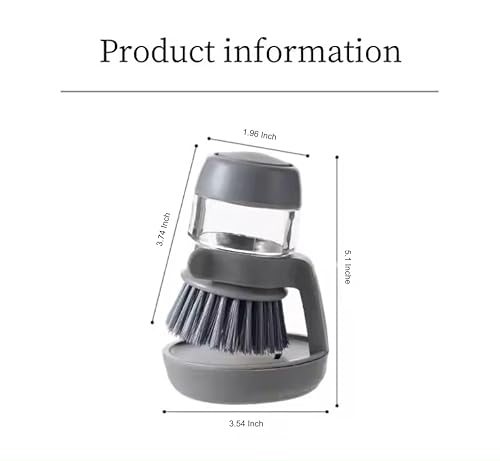 Soap Dispenser Palm Dish Brush with Storage Bracket (Gray&green)