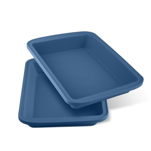 Silicone Bakeware Cake Pan (Blue, 2Pack)
