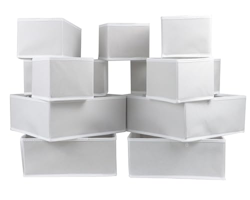12 Pack Drawer Organizer Clothes (White / 12 Pack)