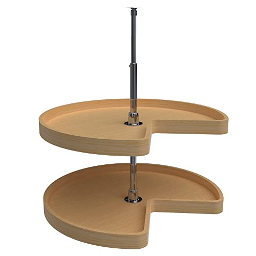 28" Kidney Shape Dual Tier Lazy Susan for Corner Base Cabinets (28" W)