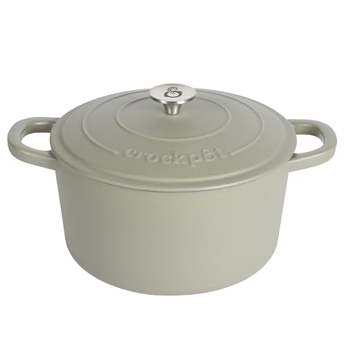 Artisan 7 Quart Round European Enameled Cast Iron Dutch Oven with Lid (Matte Green / 7-Quart)