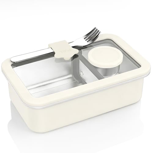 Stainless Steel Bento Box for Adult (1-3 Beige / 1250 ml/42 oz)