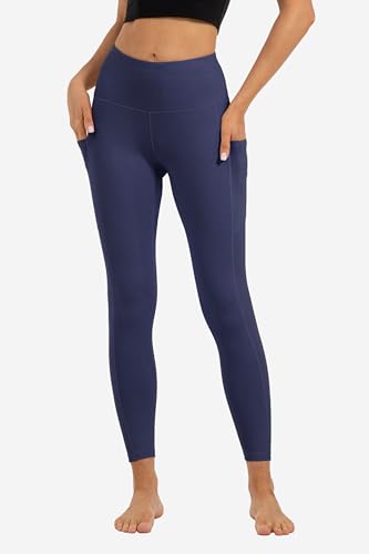 Butt Lifting High Waist Leggings for Women Buttery Soft Yoga Pants with Pockets Moisture (Large / Navy)