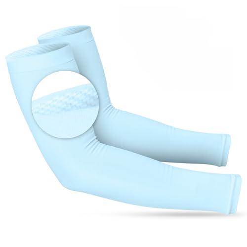 Women’s Cooling Arm Sleeves (1 Pair: Pastel Blue / One Size)