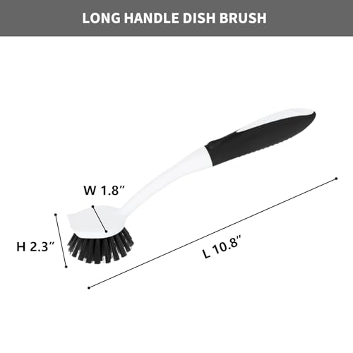 Dish Brush with Handle (Black)