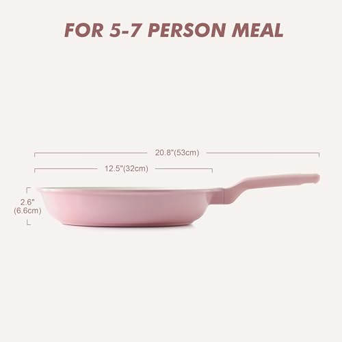 Nonstick Ceramic Frying Pan 12.5 (12.5 Inch / Sakura Pink)