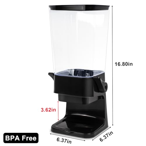 5L Cereal Dispenser Countertop with lids (Black / Large)
