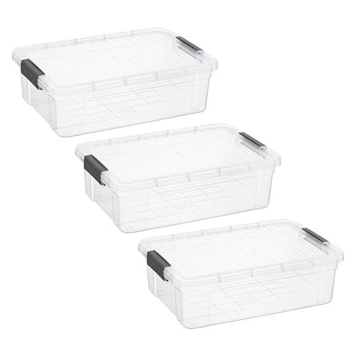 13.7 Quart Clear Plastic Storage Bin with Lid (13.7 Quart)