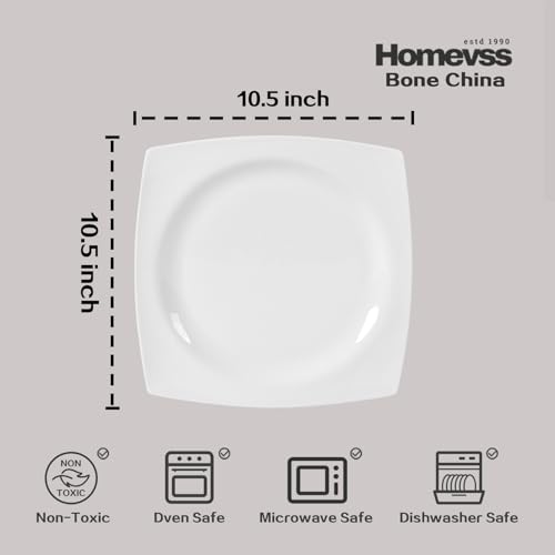 Bone China Rim Square 20pc Dinnerware Set (Square Rim / Service for 4 - 20pc Set)