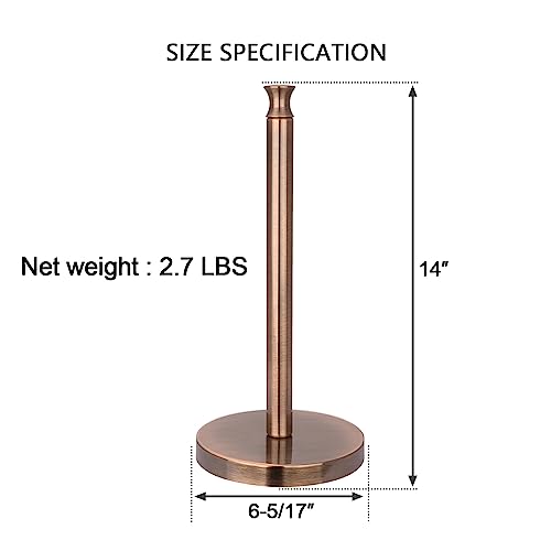 Paper Towel Holder Stand for Kitchen Countertop & Dining Room Table (Antique Copper / Modern)