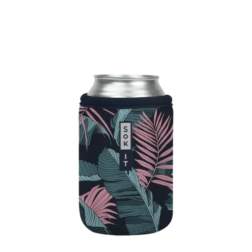 CanSok Sleeve for Beer & Soda Insulated Neoprene Cover (Midnight Tropics / 12oz Can Sleeve)