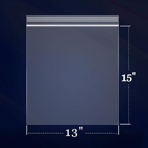 500 Count 13" x 15" Clear Reclosable Zip Plastic Poly Bags