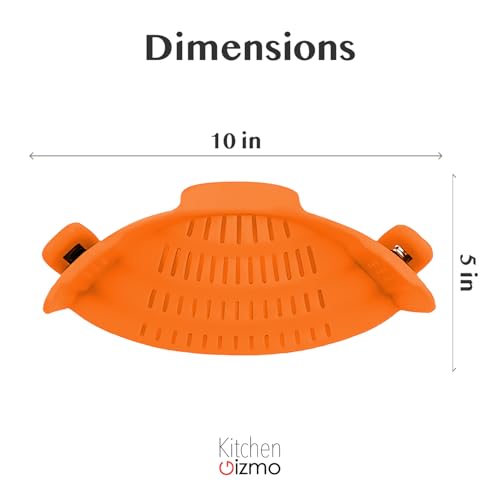 Snap N Strain Clip On Strainer for Pots and Pans (Orange)