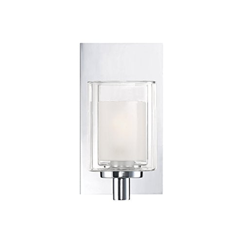 Kolt 1 Light Polished Chrome Wall Sconce (9"Hx7.5"Dx5"W / Polished Chrome)