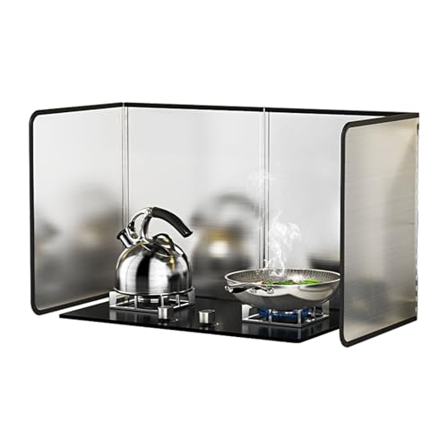 4 Sided Grease Splatter Guard Foldable Splatter Guard for Stove Stainless Steel Oil Splatter Screens Backsplash for Wall Gas Range Frying Pan Camping (15.7×31.5×15.7inches)